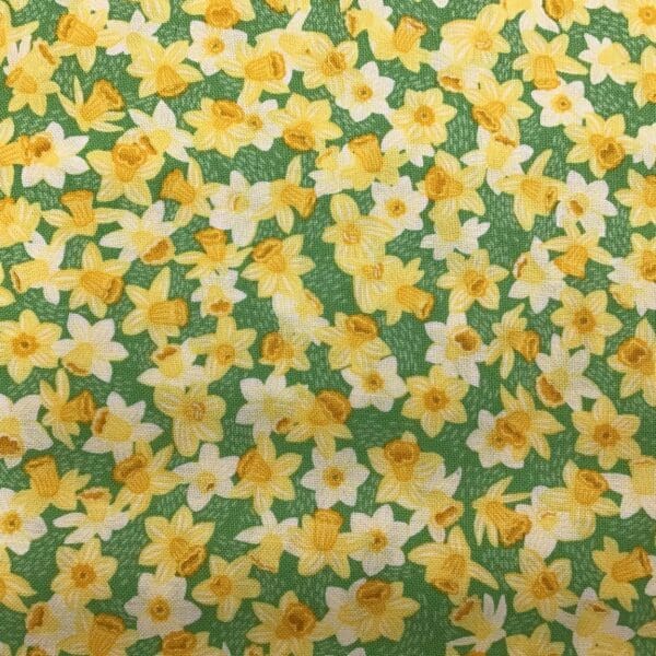 Hello Spring Daffodil, 085/G, Green by Makower Hello Spring Daffodil, 085/G, Green by Makower