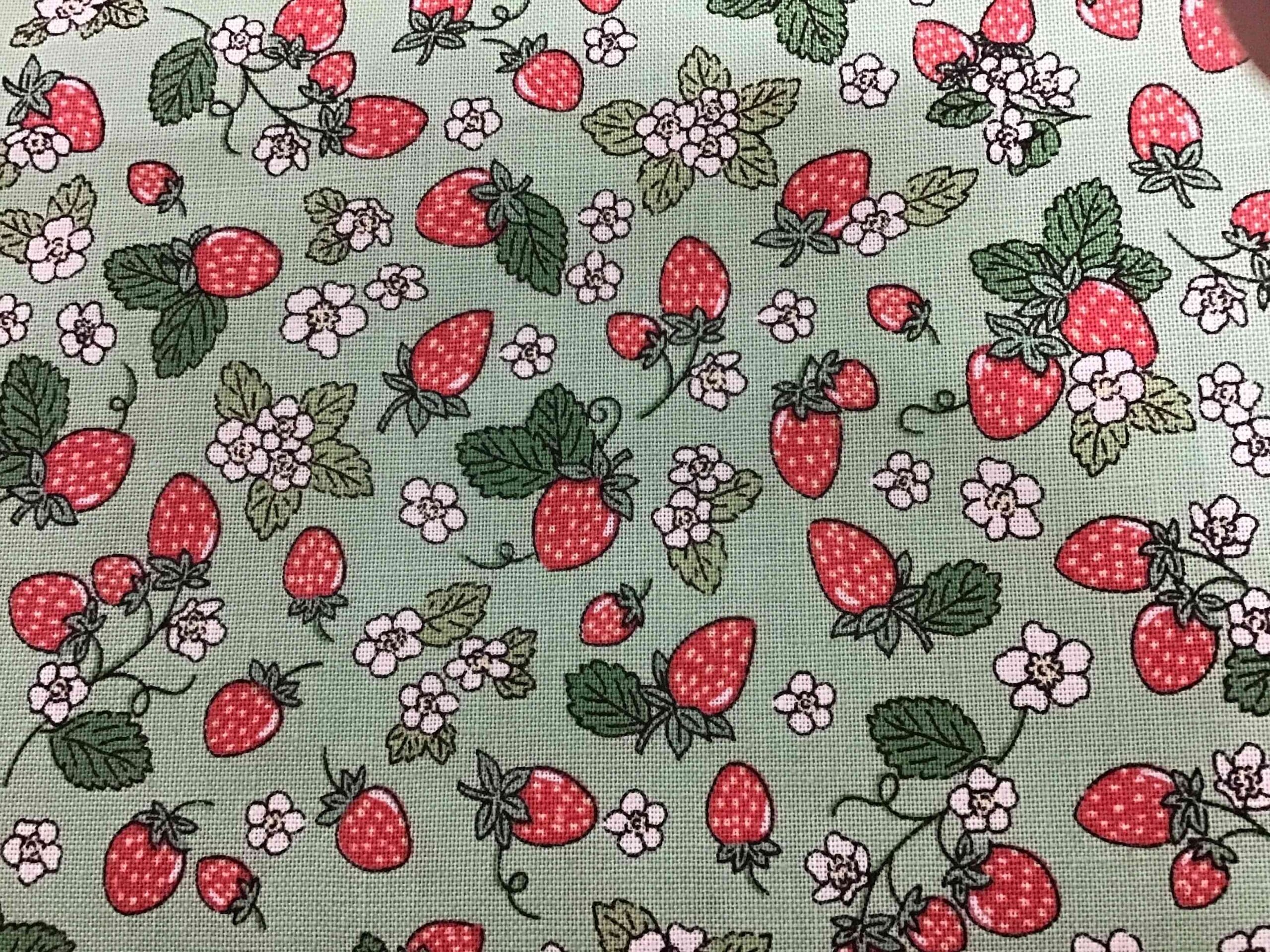 Afternoon Tea, 092/G, Strawberry Green by Makower Afternoon Tea, 092/G, Strawberry Green by Makower