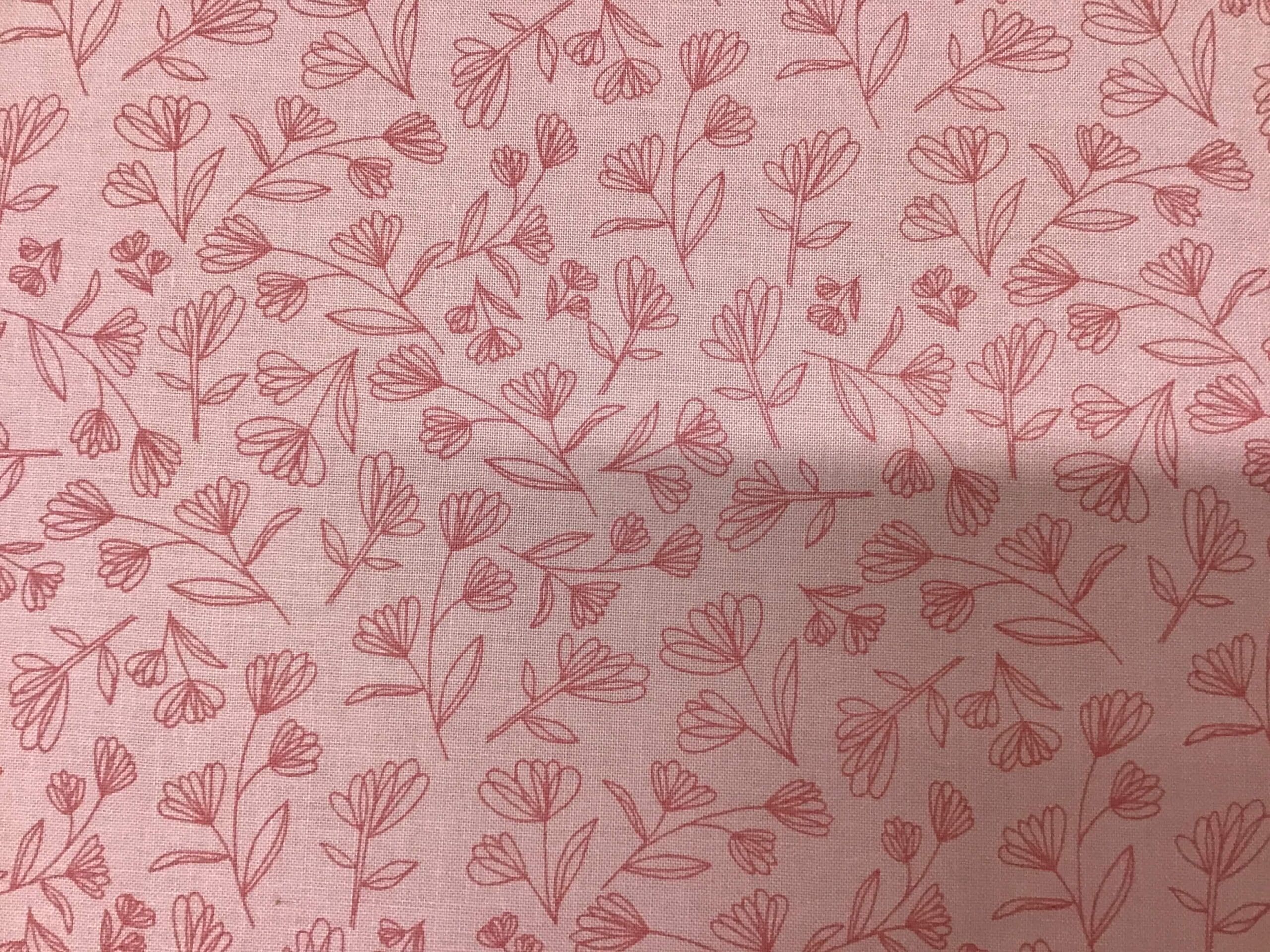 Meadow Walk Freesia, 1342E, Blush by Makower Meadow Walk Freesia, 1342E, Blush by Makower