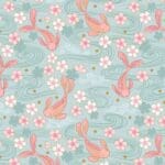 Sakura koi  A919B – Eau de nil with gold metallic by Lewis and Irene