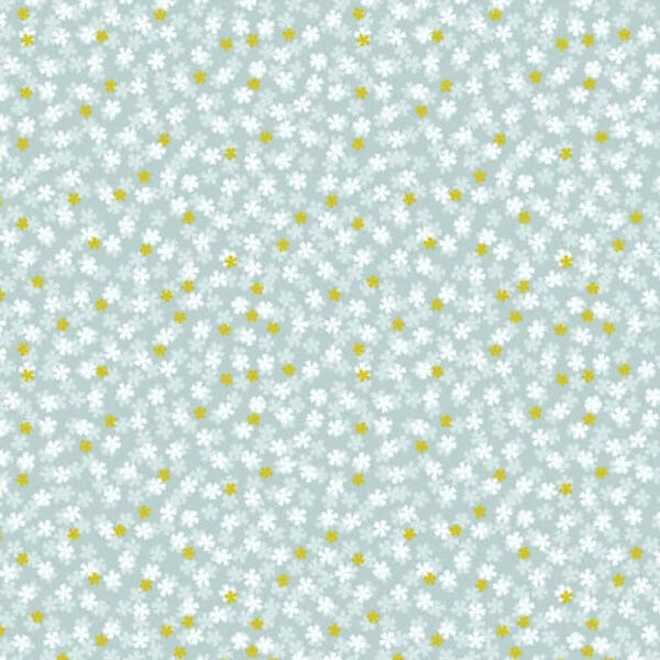 Sakura Tiny Blossom A920B - duck egg with gold metallic by Lewis and Irene