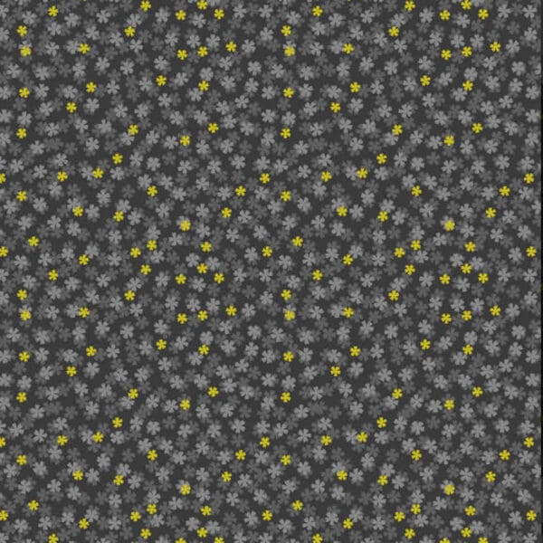 Sakura Tiny Blossom A920C - charcoal with gold metallic by Lewis and Irene