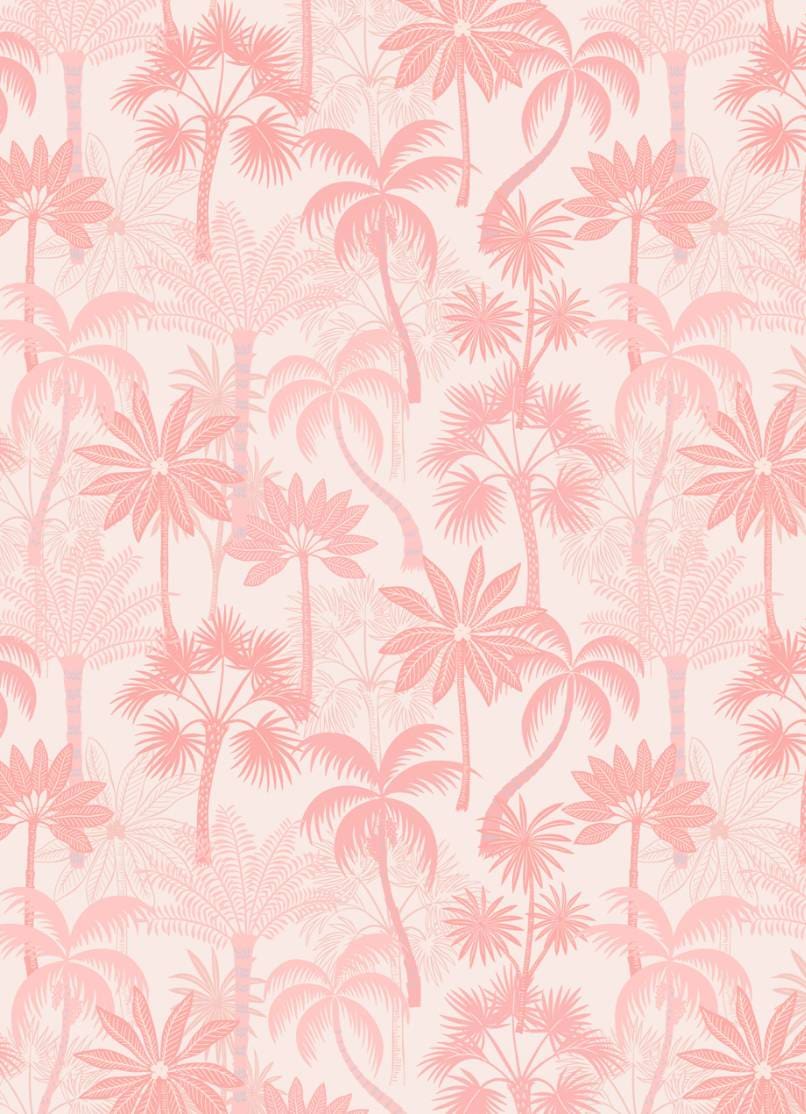 Paradise Tropical Trees on pink A889B by Lewis and Irene pink on pink palm trees Paradise Tropical Trees on pink A889B by Lewis and Irene pink on pink palm trees