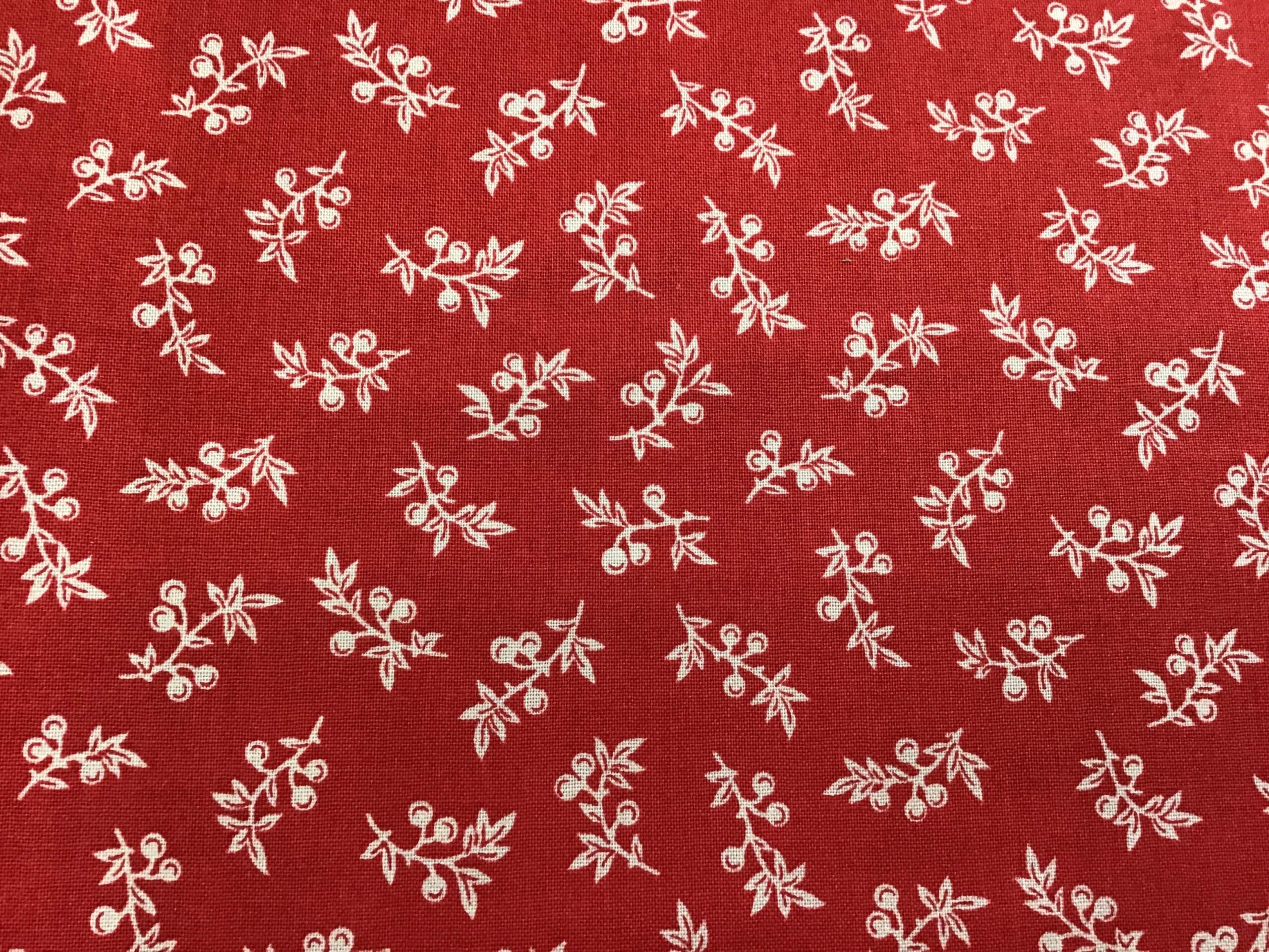 Sugarberry 1466R by Makower, Tossed Leaves Red Sugarberry 1466R by Makower, Tossed Leaves Red
