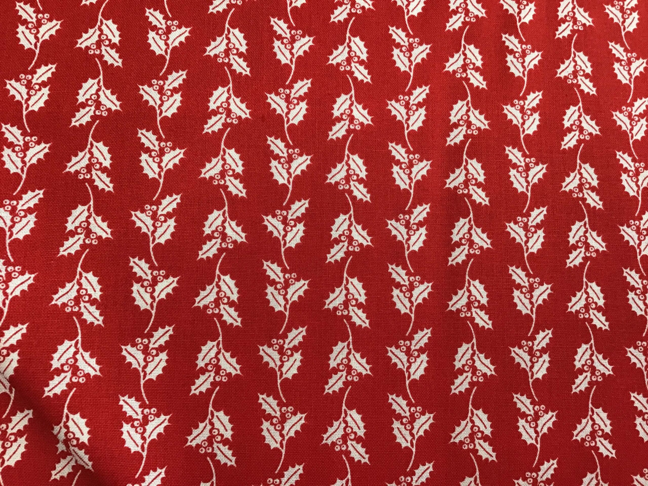 Sugarberry 1465R by Makower, Holly Vine Red Sugarberry 1465R by Makower, Holly Vine Red