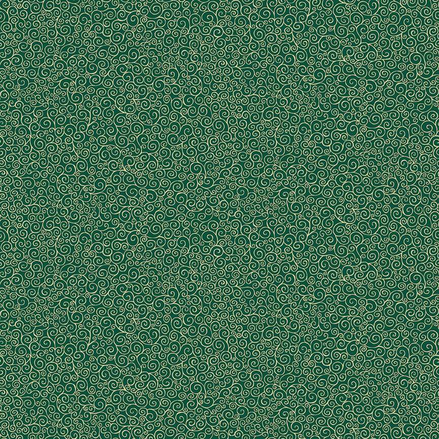 Good Tidings – 109G Scroll green – Andover/Makower Good Tidings - 109G Scroll green - Andover/Makower