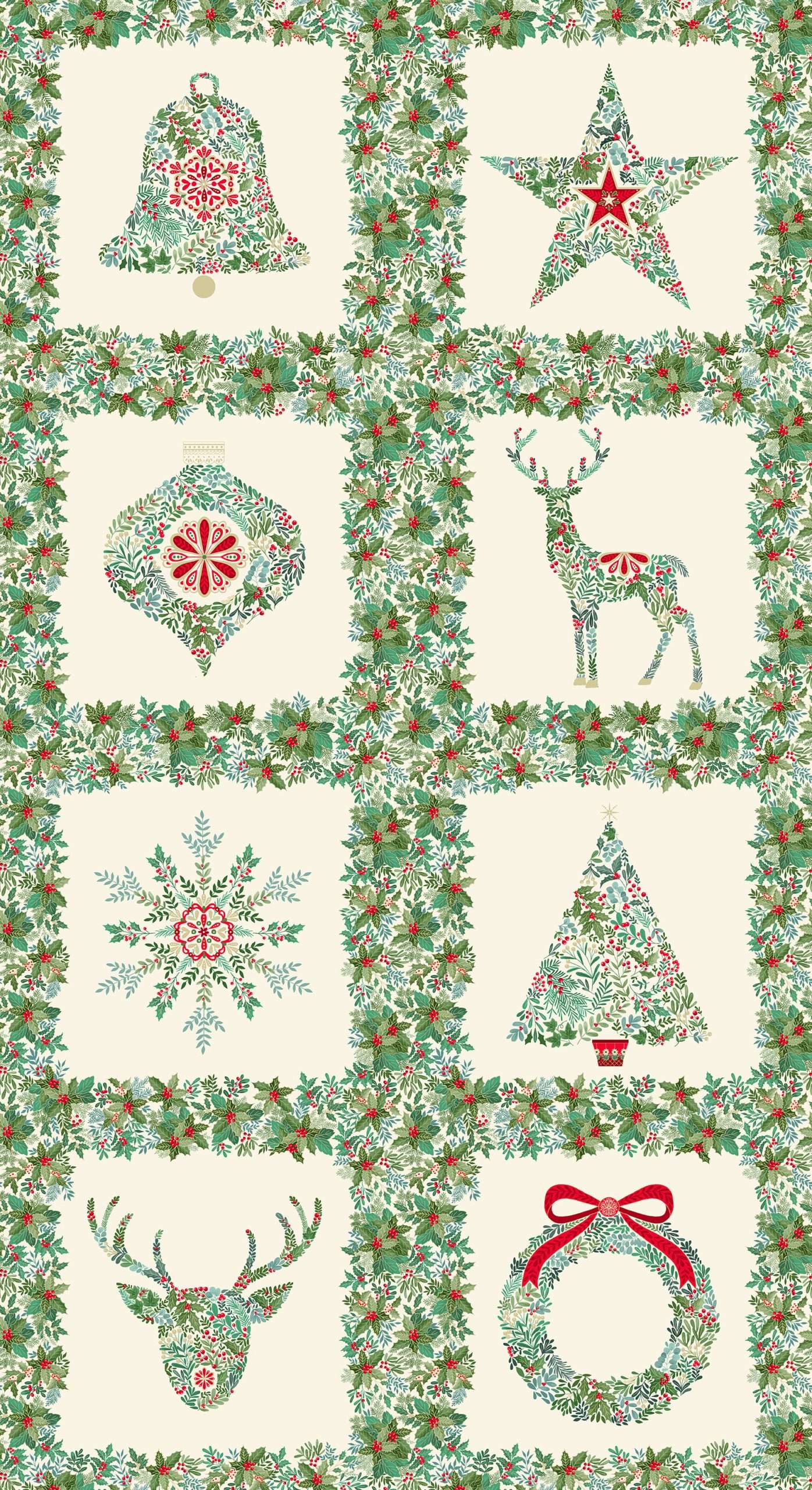 Good Tidings – 111Q Large Squares cream – Andover/Makower Good Tidings - 111Q Large Squares cream - Andover/Makower