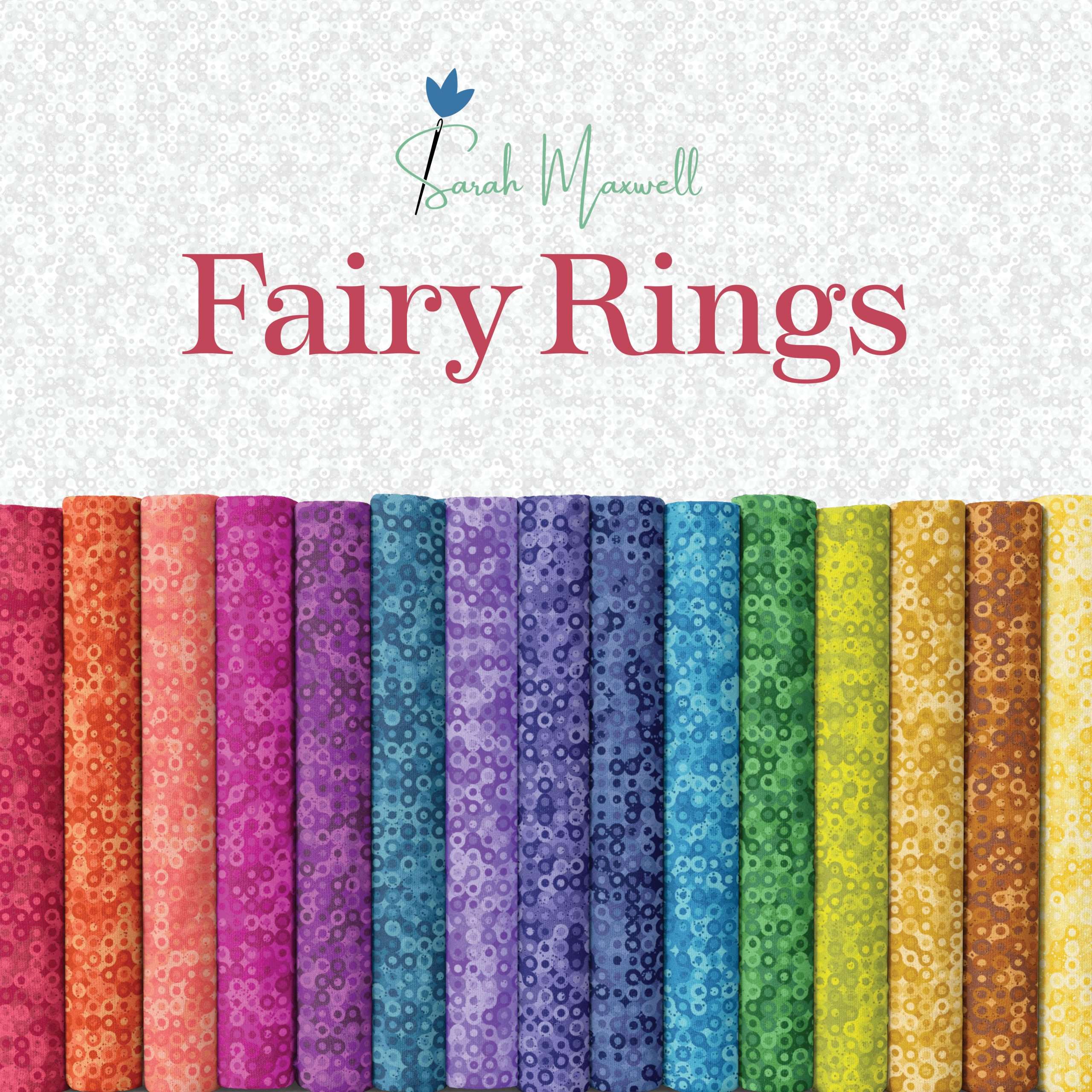 Fairy Rings Charm Pack – 42 x 5″ squares by Andover/Makower Fairy Rings Charm Pack - 42 x 5" squares by Andover/Makower - Image 2