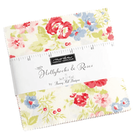 Hollyhocks & Roses 5" Charming Squares. 42 x 5" squares by Moda