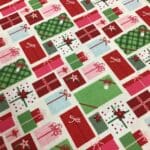 Craft Cotton – Merry and Bright – C8392 Christmas presents on white background by Reynard