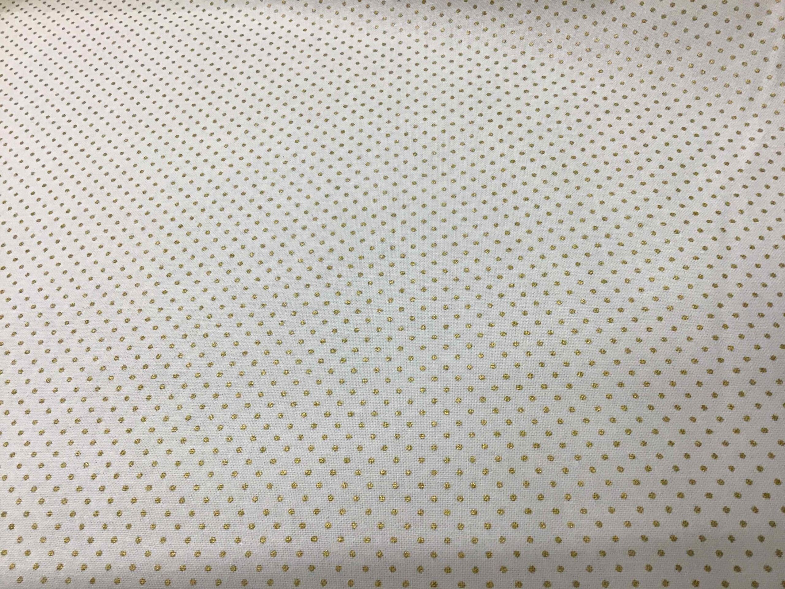 Craft Cotton Christmas print – 315 Gold spot on ivory background by Reynard Craft Cotton Christmas print - 315 Gold spot on ivory background by Reynard