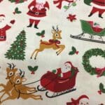 Craft Cotton – Merry and Bright –  C8390 Santa on cream background by Reynard