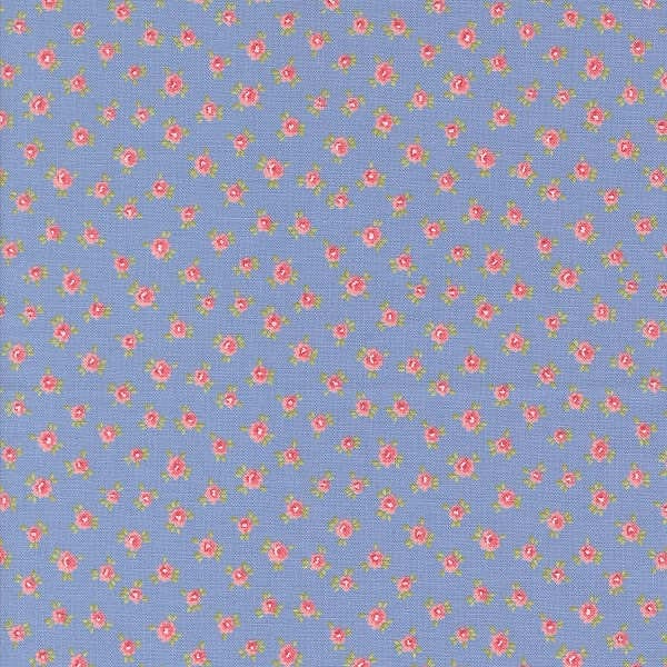 Memory Lane 18783-15 Blue fabric by Brenda Riddle for Moda Memory Lane 18783-15 Blue fabric by Brenda Riddle for Moda