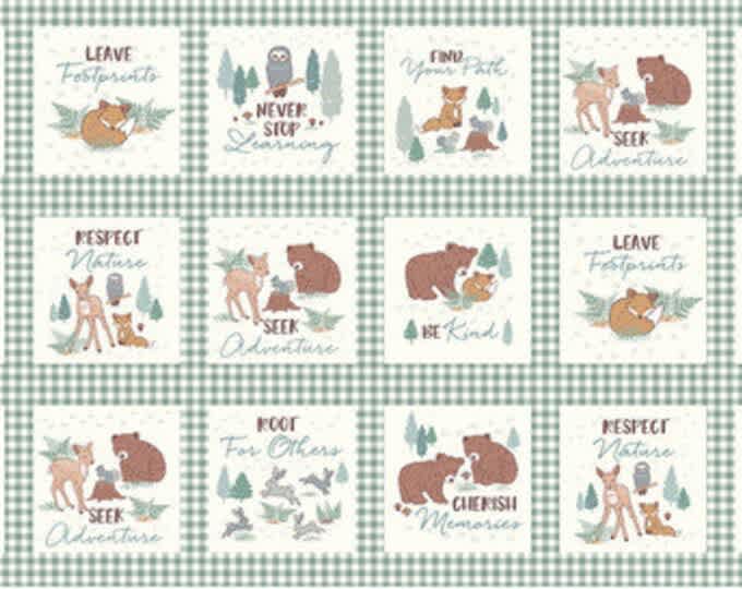 Find your Path 670963 Forest Sayings 18 block panel (36″) by Studio E fabrics Find your Path 670963 Forest Sayings 18 block panel (36") by Studio E fabrics