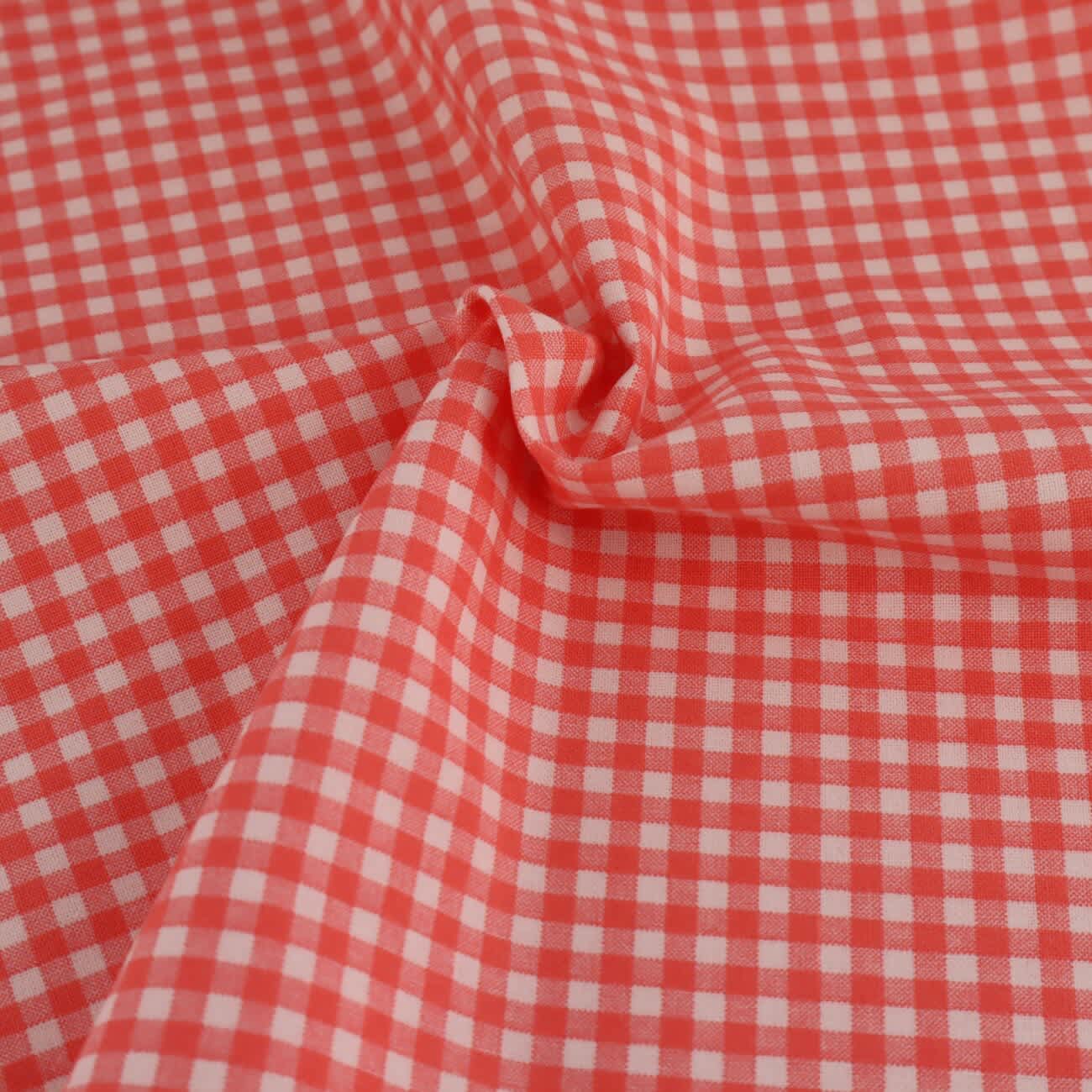 Gingham 1/4” Coral fabric by Reynard Gingham 1/4” Coral fabric by Reynard