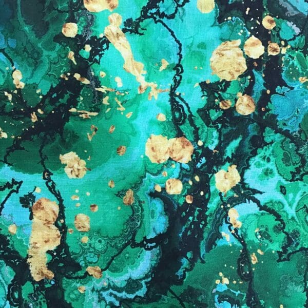 Colourburst Extra Wide 108″ bright green and gold marbled effect Colourburst Extra Wide 108" bright green and gold marbled effect