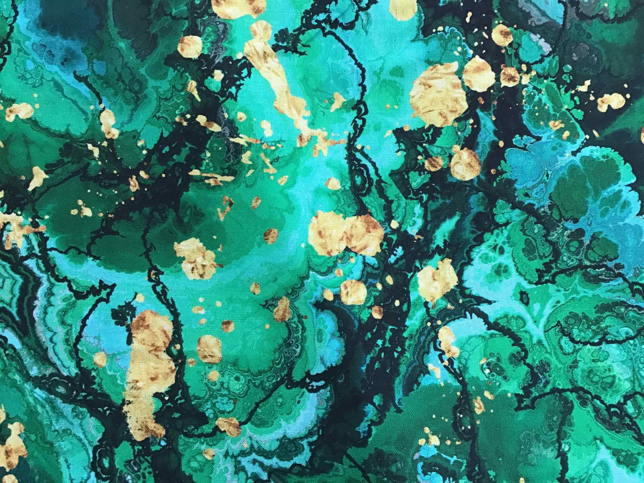Colourburst Extra Wide 108″ bright green and gold marbled effect Colourburst Extra Wide 108" bright green and gold marbled effect