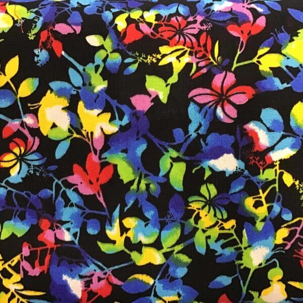 Bloomin’ Beauty 6669 Extra Wide 108″ black background multi colour floral fabric Bloomin’ Beauty 6669 Extra Wide 108" black background multi colour floral fabric