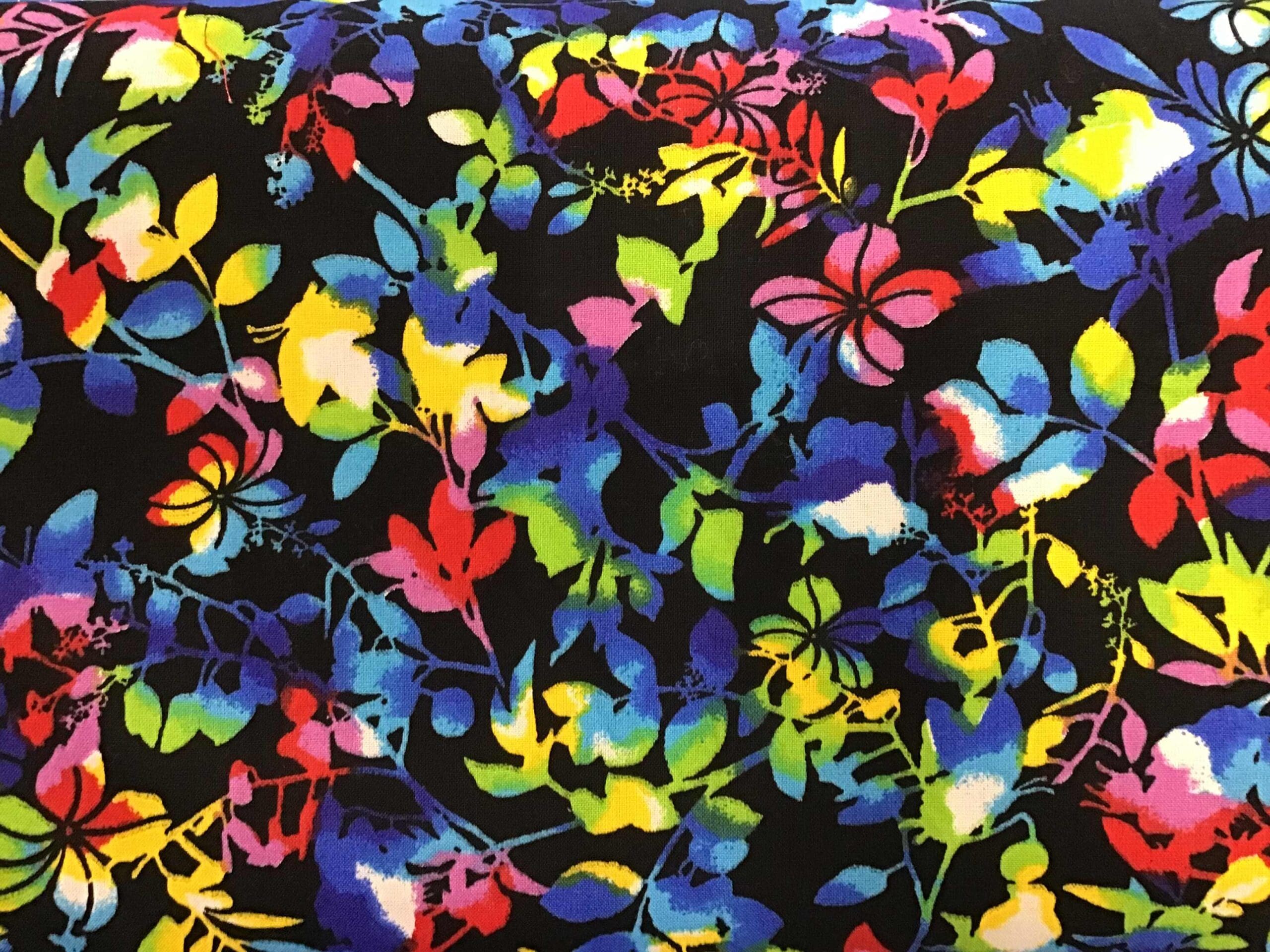 Bloomin’ Beauty 6669 Extra Wide 108″ black background multi colour floral fabric Bloomin’ Beauty 6669 Extra Wide 108" black background multi colour floral fabric