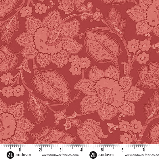 Forest Glen 10054R Jacobean Rose Red floral fabric by Renee Nanneman Forest Glen 10054R Jacobean Rose Red floral fabric by Renee Nanneman