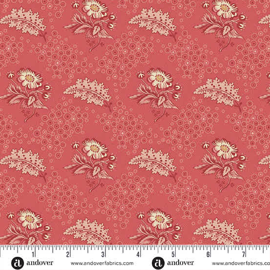 Forest Glen 10053R Camellia Raspberry red floral fabric by Renee Nanneman Forest Glen 10053R Camellia Raspberry red floral fabric by Renee Nanneman