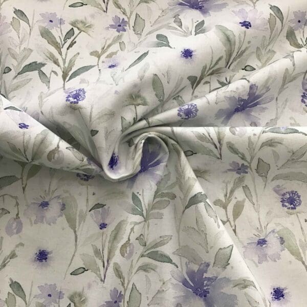 Flower Market Denim 9424010 lilac flowers on white background by Camelot Fabrics Flower Market Denim 9424010 lilac flowers on white background by Camelot Fabrics