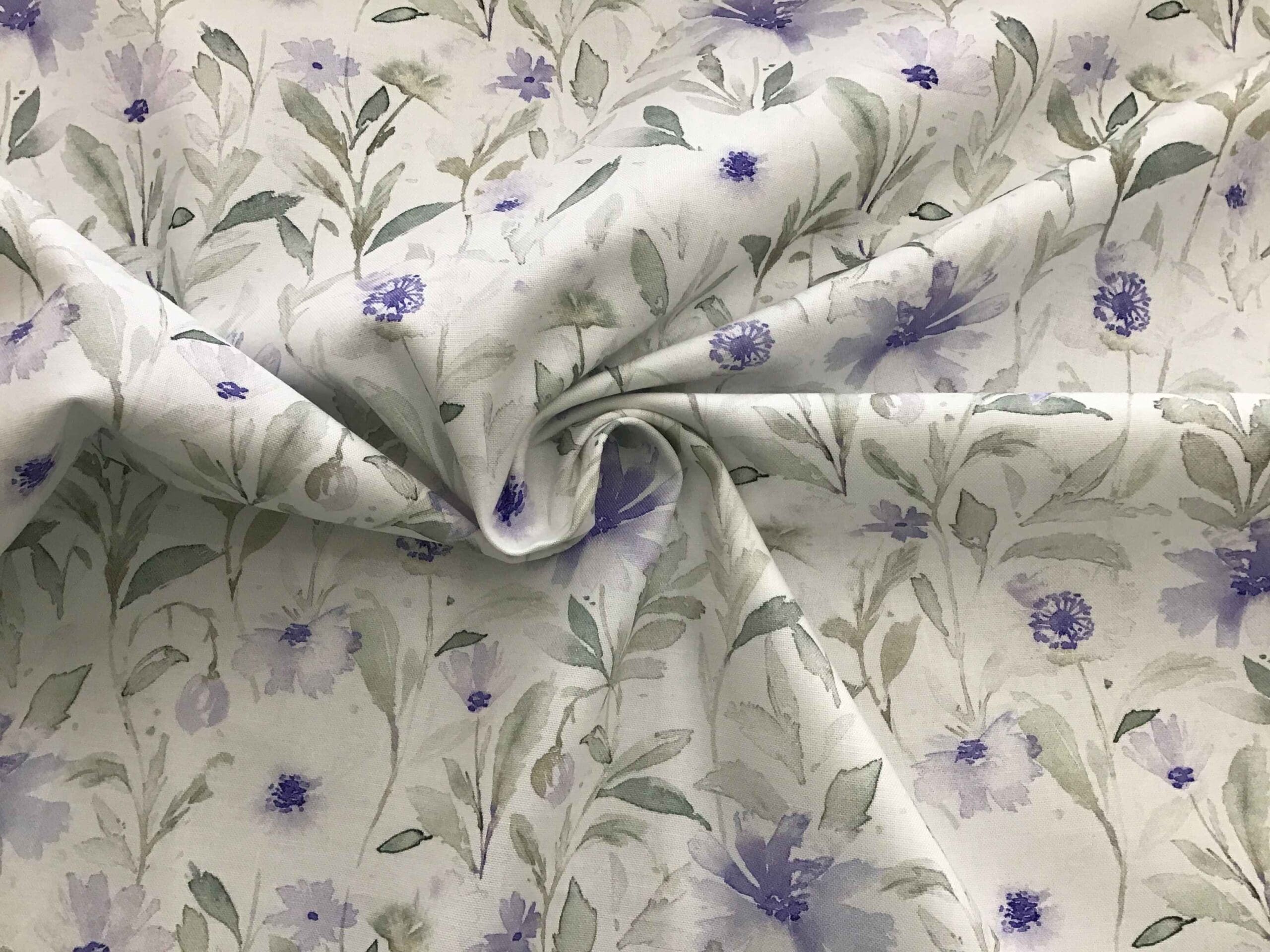 Flower Market Denim 9424010 lilac flowers on white background by Camelot Fabrics Flower Market Denim 9424010 lilac flowers on white background by Camelot Fabrics