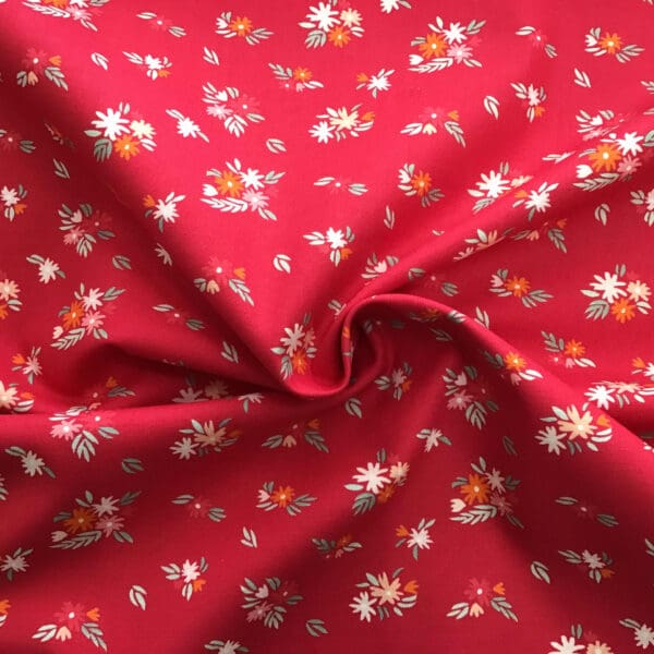 Fluttering Florals Burg 6624020 small flowers on bright pink background by Camelot Fabrics Fluttering Florals Burg 6624020 small flowers on bright pink background by Camelot Fabrics