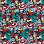 Comic pop heroes fabric