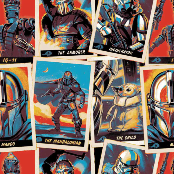 Mandolorian Trading Cards Fabric Mandolorian Trading Cards Fabric