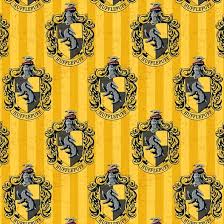 Hufflepuff Crest on Yellow Stripe Hufflepuff Crest on Yellow Stripe