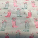 Boots In Bloom, Light Aqua, 21240302, by Camelot Fabrics