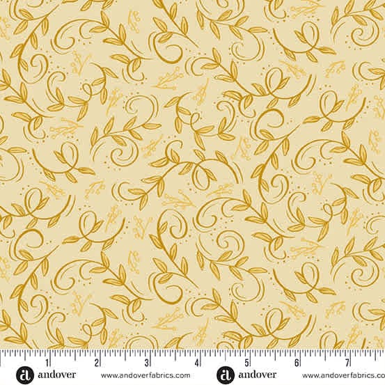 Harvest Home Swirling Leaves 10114Y Tan by Andover leaves Harvest Home Swirling Leaves 10114Y Tan by Andover leaves