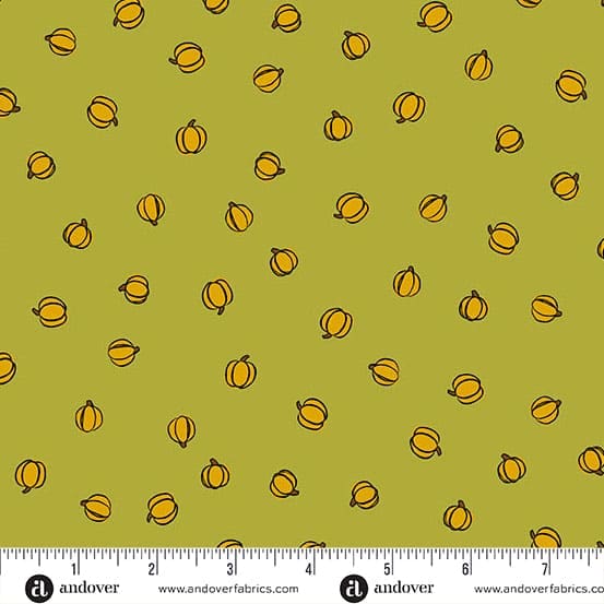 Harvest Home Petite Pumpkins 10117G Moss by Andover lime green Harvest Home Petite Pumpkins 10117G Moss by Andover lime green