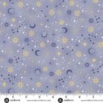 Charmed Galaxy MU198B blue  by Makower stars and moons on blue  background