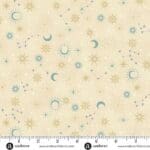 Charmed Galaxy MU198Q cream by Makower stars and moons on cream  background