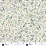 Charmed Flora MU199Q cream  by Makower flowers and leaves on cream  background