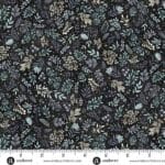 Charmed Flora MU199X black  by Makower flowers and leaves on black  background