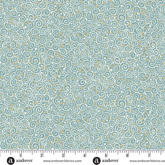 Charmed Scroll MU201T teal by Makower