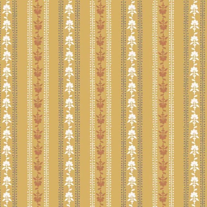 Indian Summer SH22B floral stripe on yellow Stuart Hillard fabric by Lewis and Irene Indian Summer SH22B floral stripe on yellow Stuart Hillard fabric by Lewis and Irene