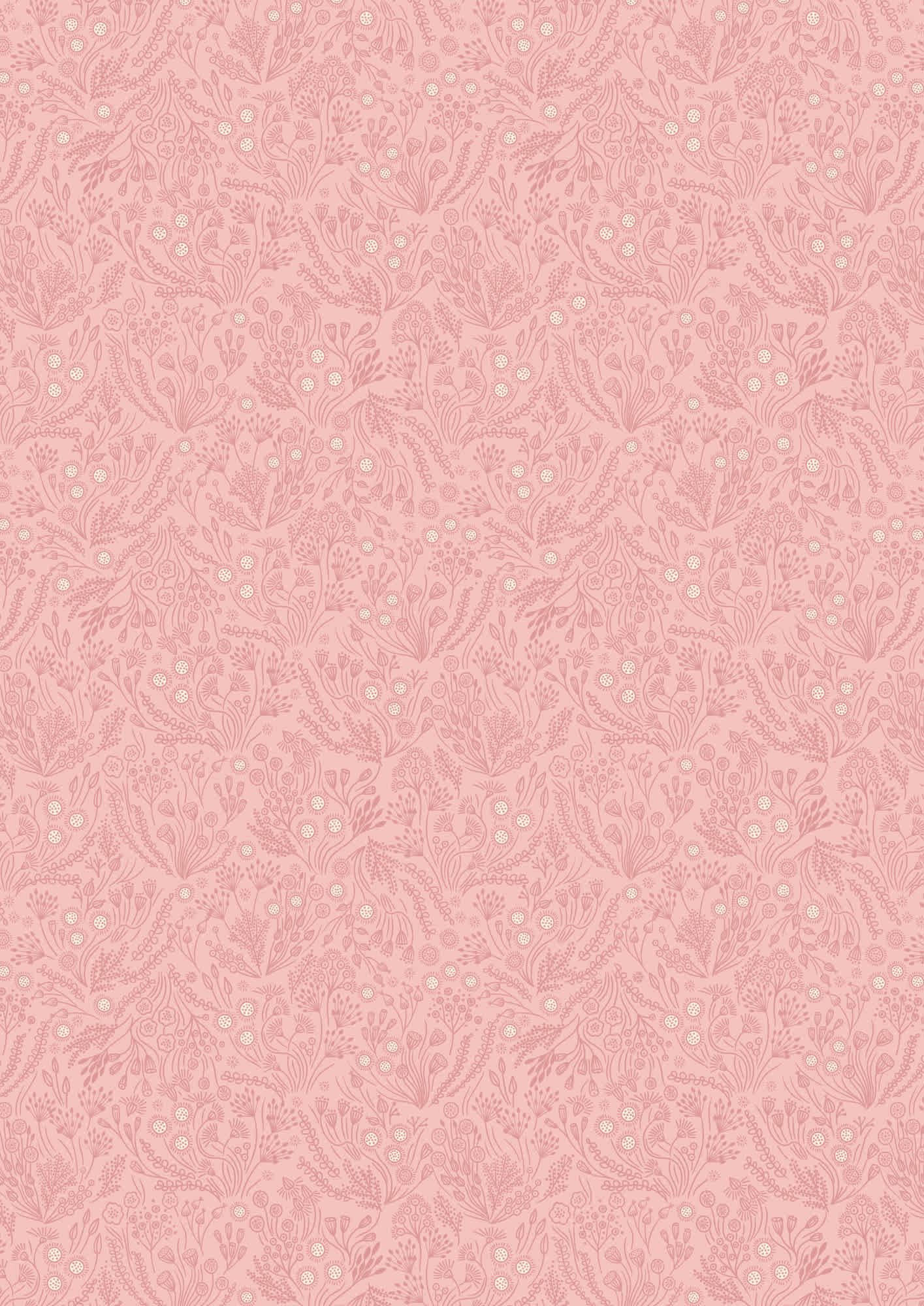 Jardin D’Automne A929B floral seeds on rose pink by Lewis and Irene Jardin D’Automne A929B floral seeds on rose pink by Lewis and Irene