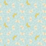 Sakura butterflies  A921B – blue with gold metallic by Lewis and Irene
