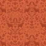 Highlands – A877C highland cow and thistle  on orange by Lewis & Irene
