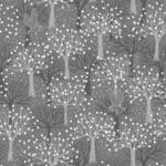 Secret Winter Garden Flannel A660.2 Owl orchard on dark grey by Lewis & Irene fabrics